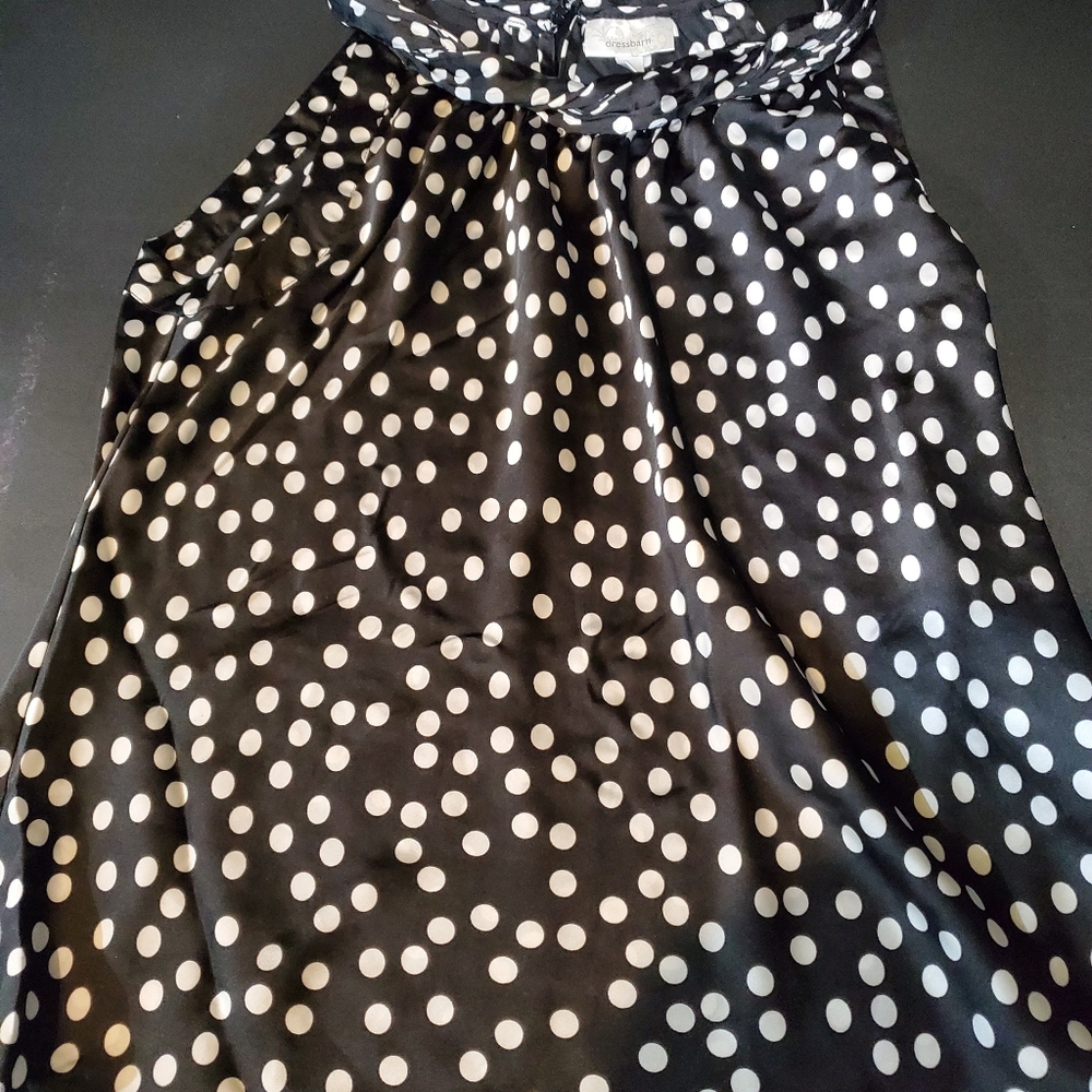 Black and White poka dot sleeveless blouse